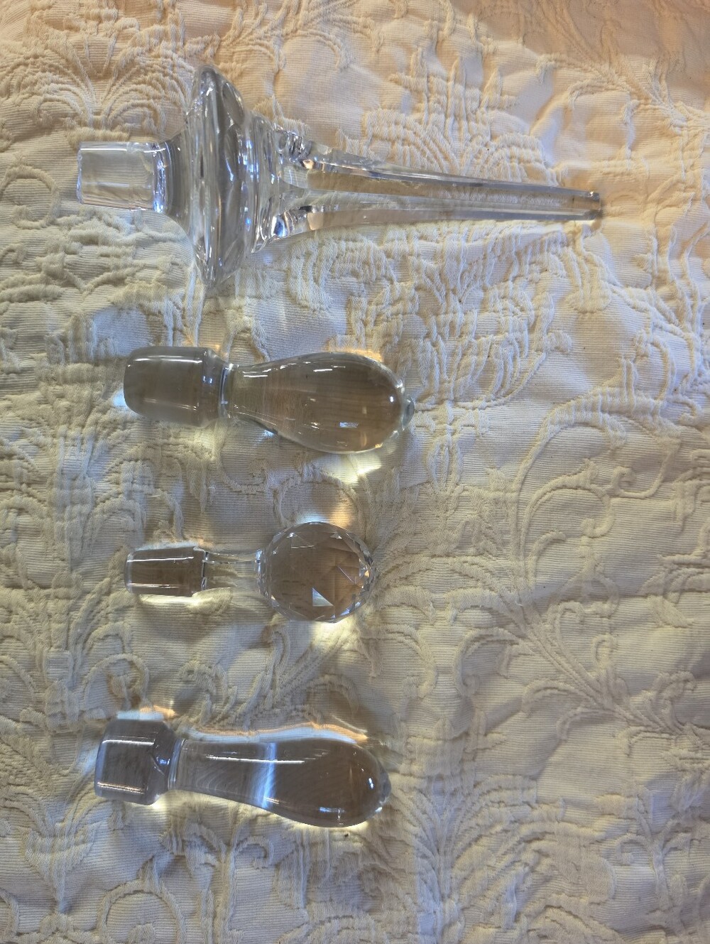 Clear Glass Decorative Bottle Stoppers - Set of 4